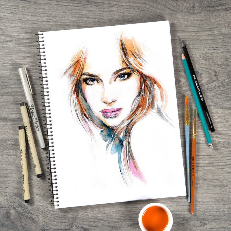 Bienfang Mixed Media Pad, 5.5x8.5 Inches, 40-Sheets Artist Paper, Spiral-Bound Sketchbook, 90lb,146gsm - Image 4